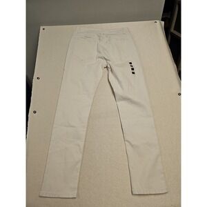 Nokwal Mens Slim Fit Stretch Denim Jeans White Size 36 New